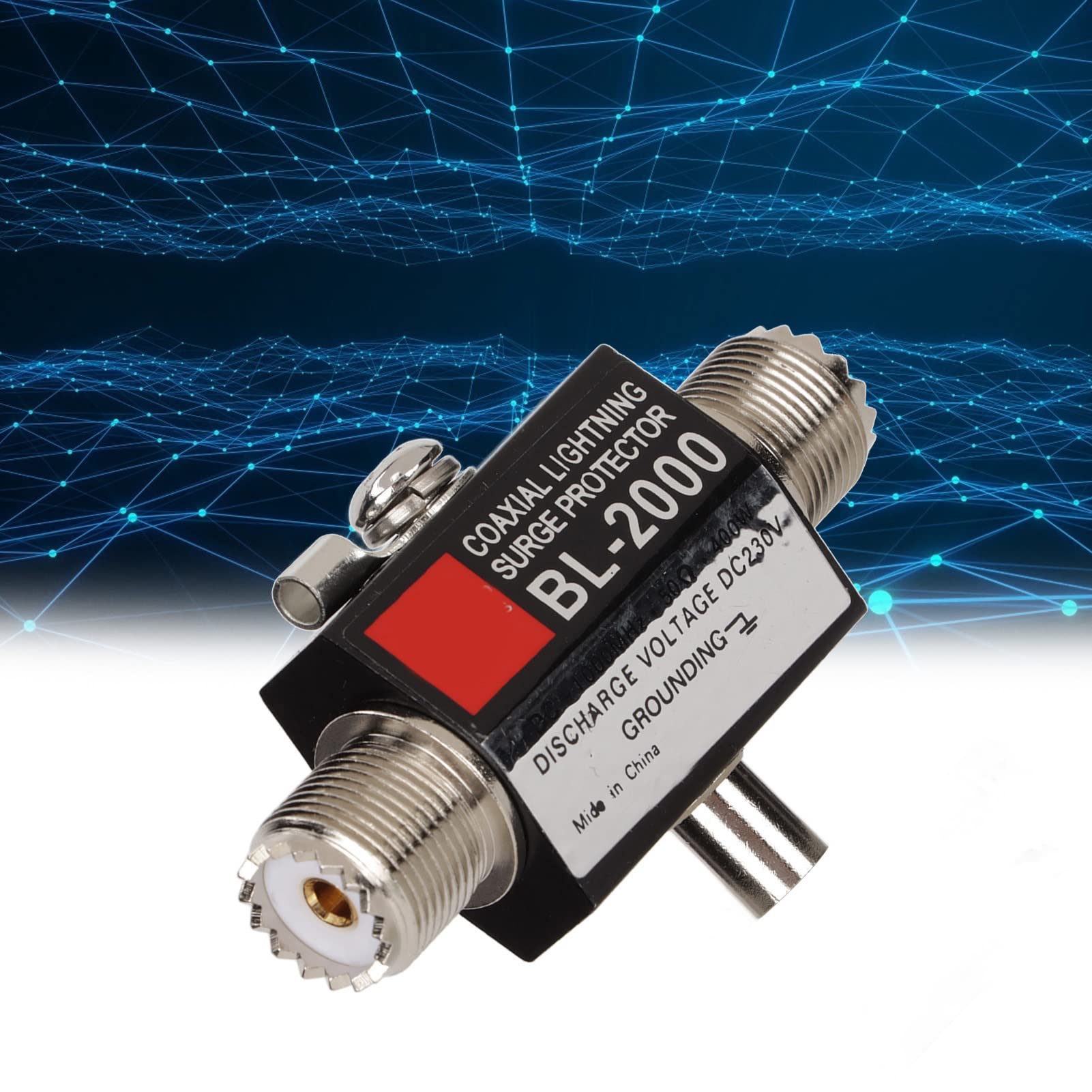 DAUERHAFT Coaxial Arrestor, PL259 Female to PL259 Female Socket Surge Protector Iron Coaxial Surge Arrester Good DC~1000MHz for Transceivers and Receivers