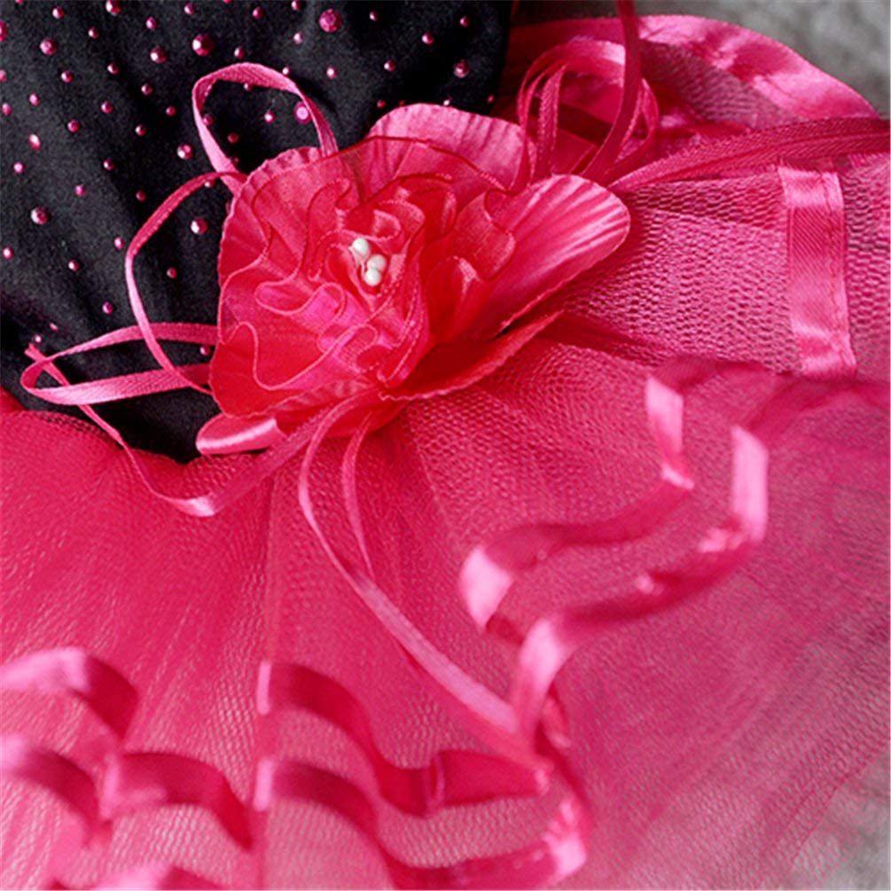 Li-ly Premium Qualité Rose Fleur Gaze Tutu Robe Chiot Chien Princesse Vêtements Costume pour Chihuahua Caniche Yorkshire