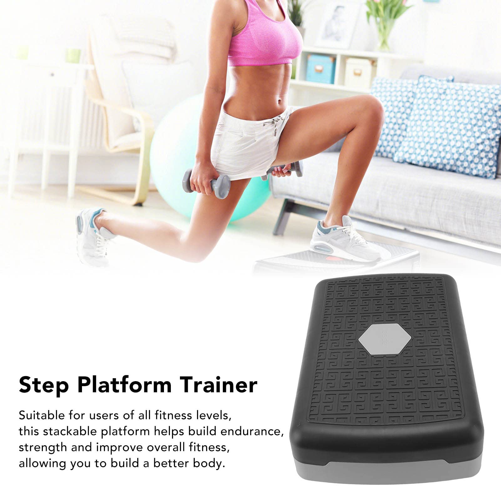 Tavola da Fitness Aerobica, Allenamento Aerobico Stepper Step Platform Trainer per Allenamento Cardio, Core, Forza, Stabilità e Resistenza