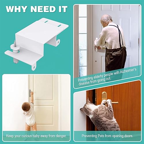 Miniatura 5 de Cerradura superior de puerta a prueba de niños, cerradura de puerta superior BILLROAD para seguridad de los niños, hecha de metal duradero,