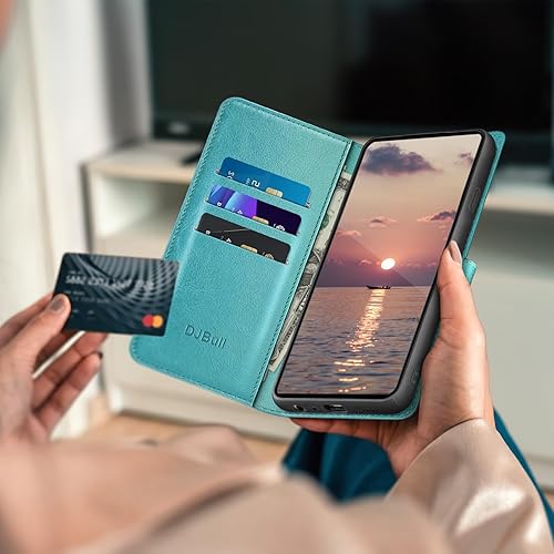 Miniatura 5 de Funda tipo cartera desmontable 2 en 1 para Samsung Galaxy S22 5G con tarjetero de crédito con bloqueo RFID, funda protectora de piel sintética para