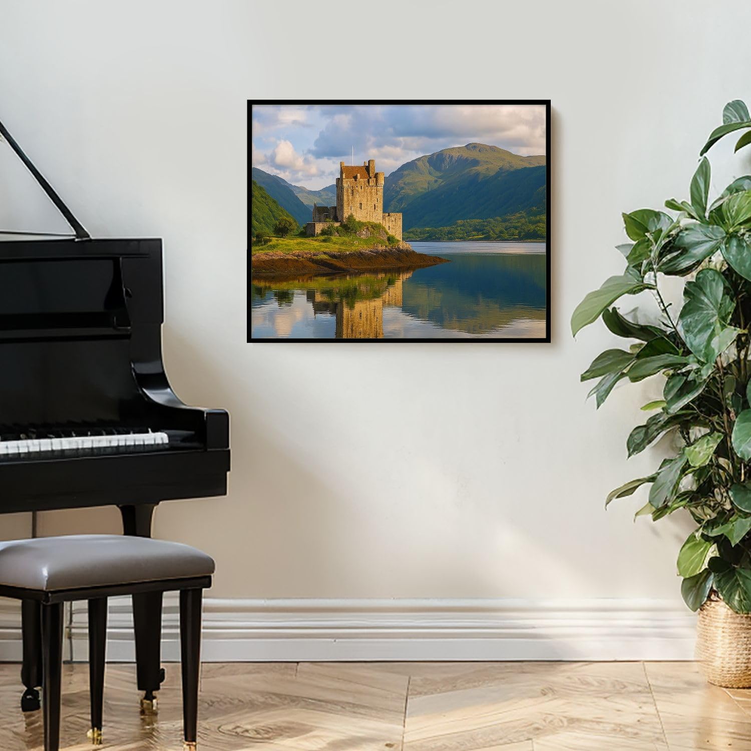 VETEB Paint by Numbers Kit for Adults Beginner eilean donan Castle Scotland UK Castle mountainss Pictures DIY Painting on Canvas by Numbers Acrylic Oil Painting for Home Decor Gifts 16"x20"