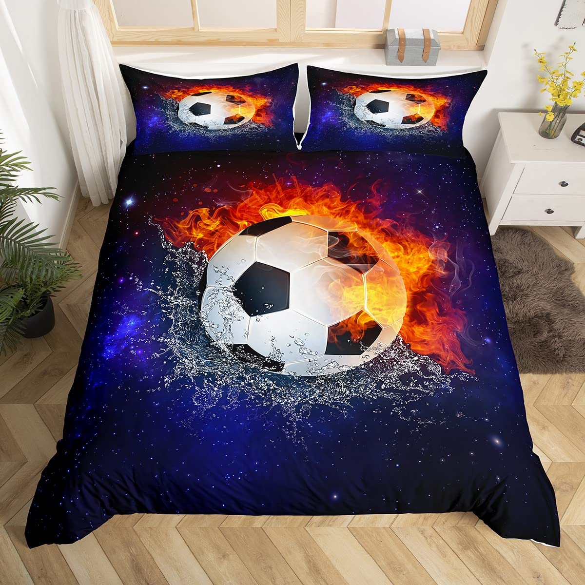 Parure de lit football enfant pour décorer une chambre de jeune supporter