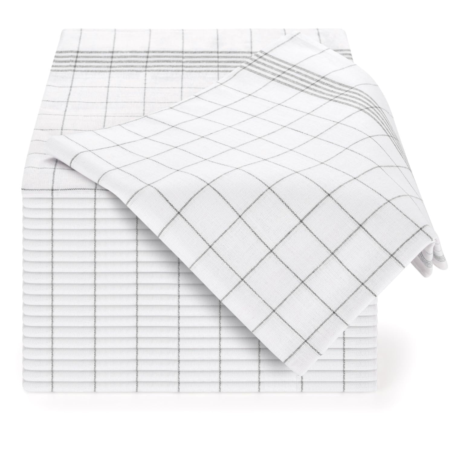 Blumtal paños de cocina algodon 50x70cm en juego de 10 - trapos cocina de 100% algodon - trapos de cocina para secar súper absorbentes - paños cocina algodon - kitchen towels - trapos grises a cuadros