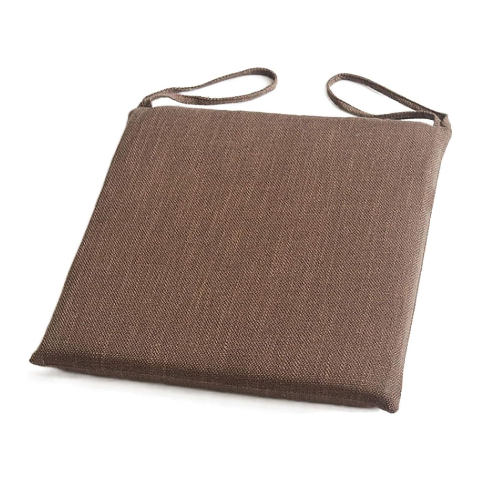 Cojín cuadrado con lazos para sillas de comedor funda lavable café para evitar dolores de coxis