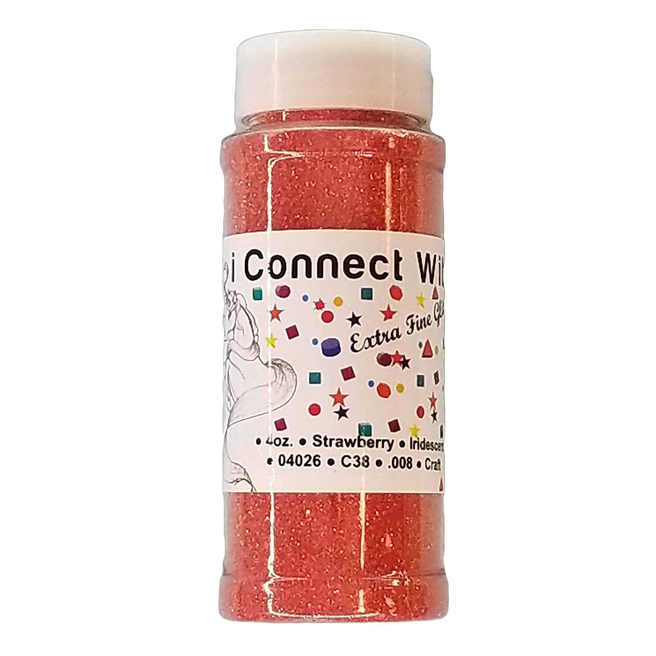 Strawberry, Extra Fine Iridescent Glitter 1/128, 4oz Shaker Bottle-image-31