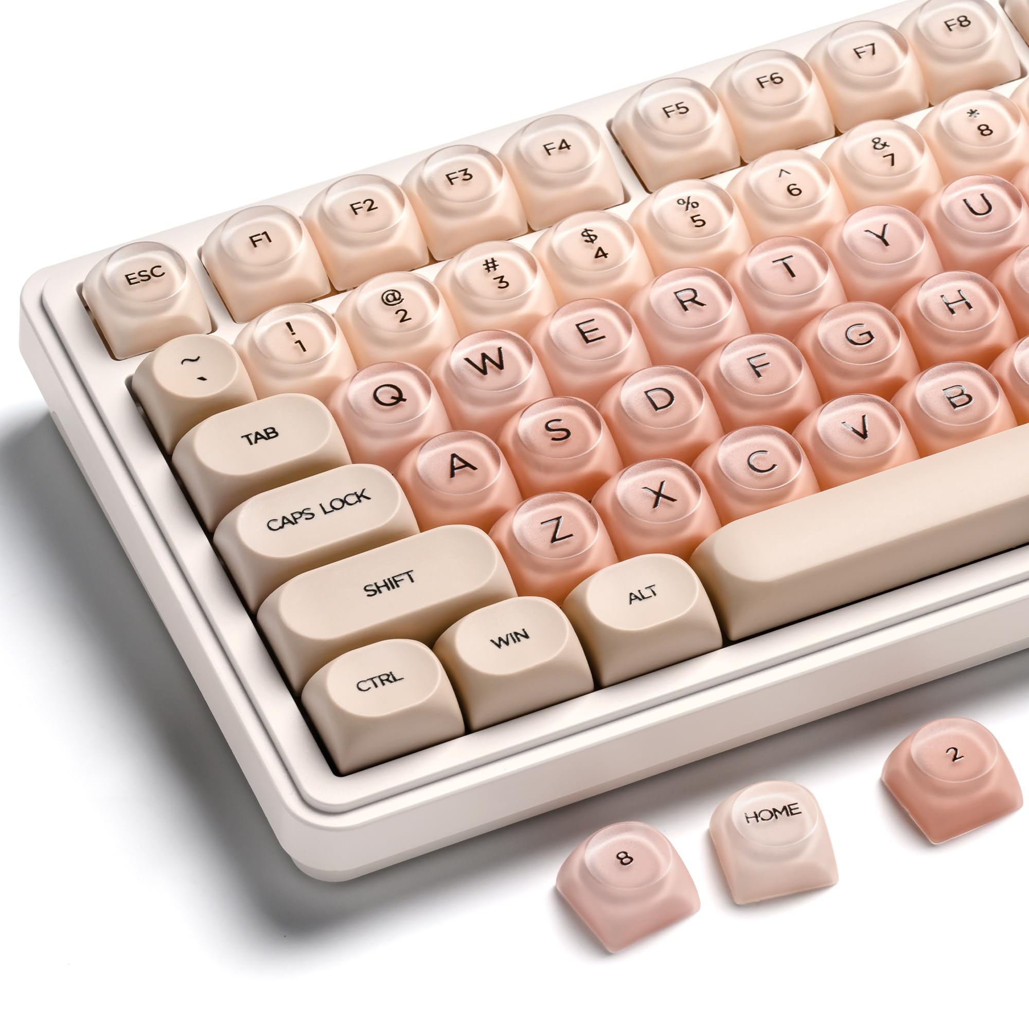 Amazon.co.jp: PBT キーキャップ、XVX ピンクジェリーキー キャップ