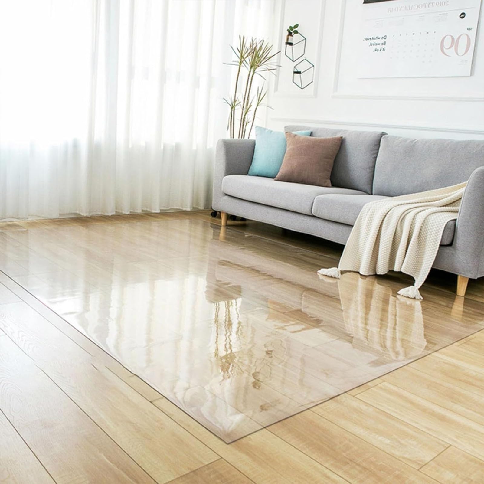 Alfombra de vinilo de alta calidad para sala de estar, alfombrilla transparente para silla de oficina, protector de parquet resistente a los arañazos, alfombra de cocina para el hogar (transparente