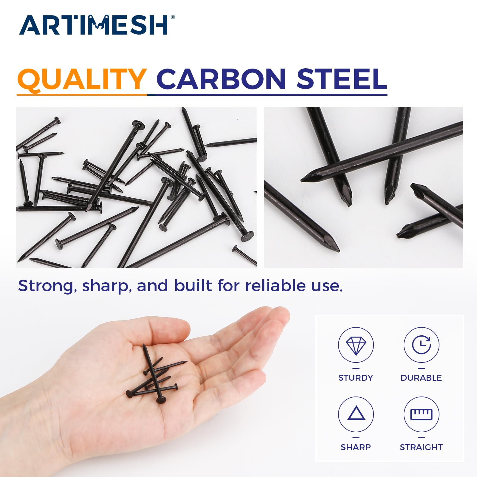 430 PCS Black Hanging Nails Kit - Strong & Rust-Resistant -4