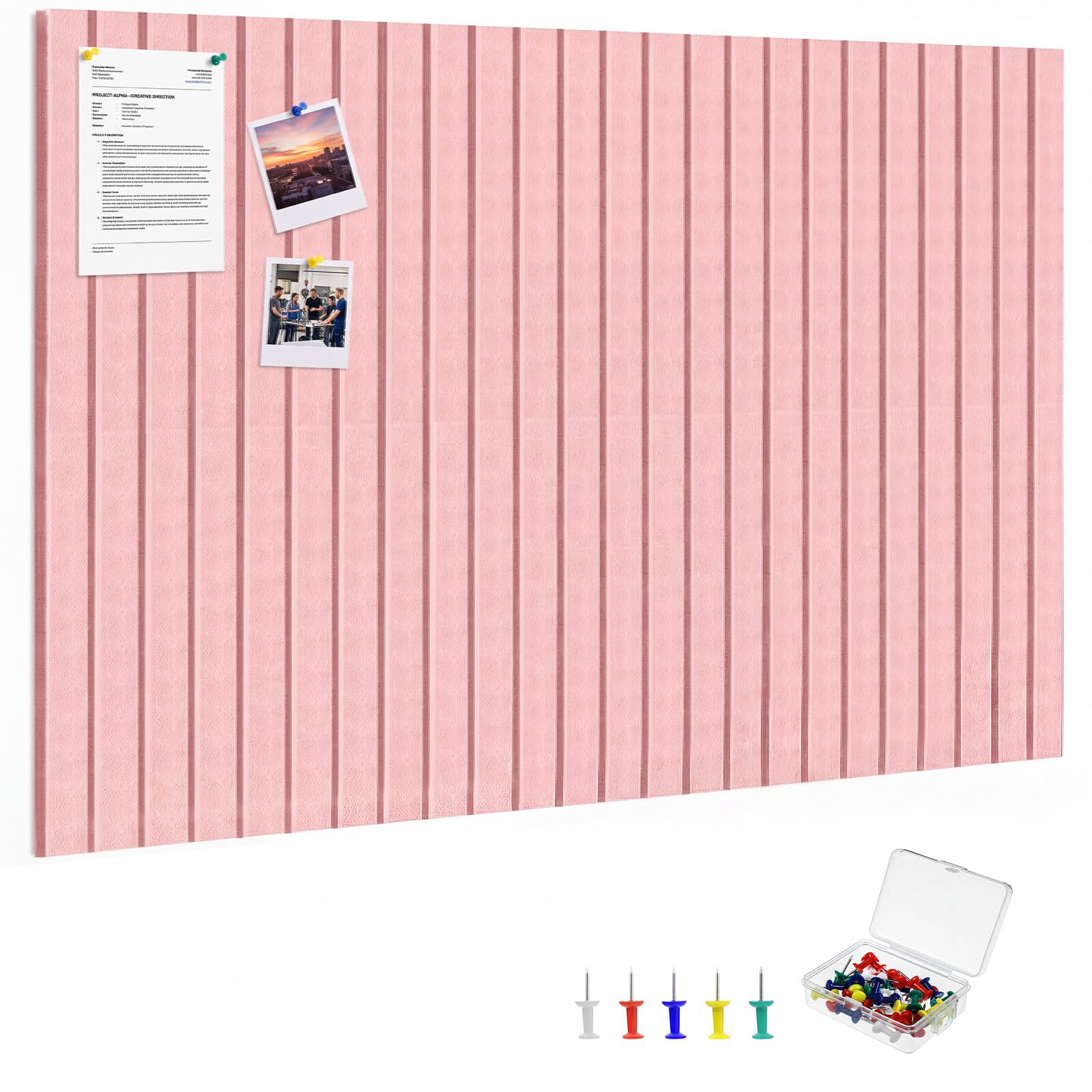 Large Cork Board 36" x 24", 6-Pack Pin Board, Felt Bulletin Boards