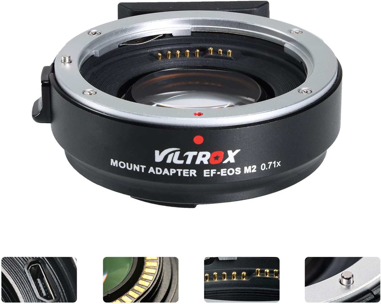 Lens Mount Adapter EF-EOS M2 Auto Focus 0.71x Speed Booster Compatible for CN EF Series Lens to EOS EF-M Mirrorless EOS M M2 M3 M5 M6 M10 M50 M100 Cameras