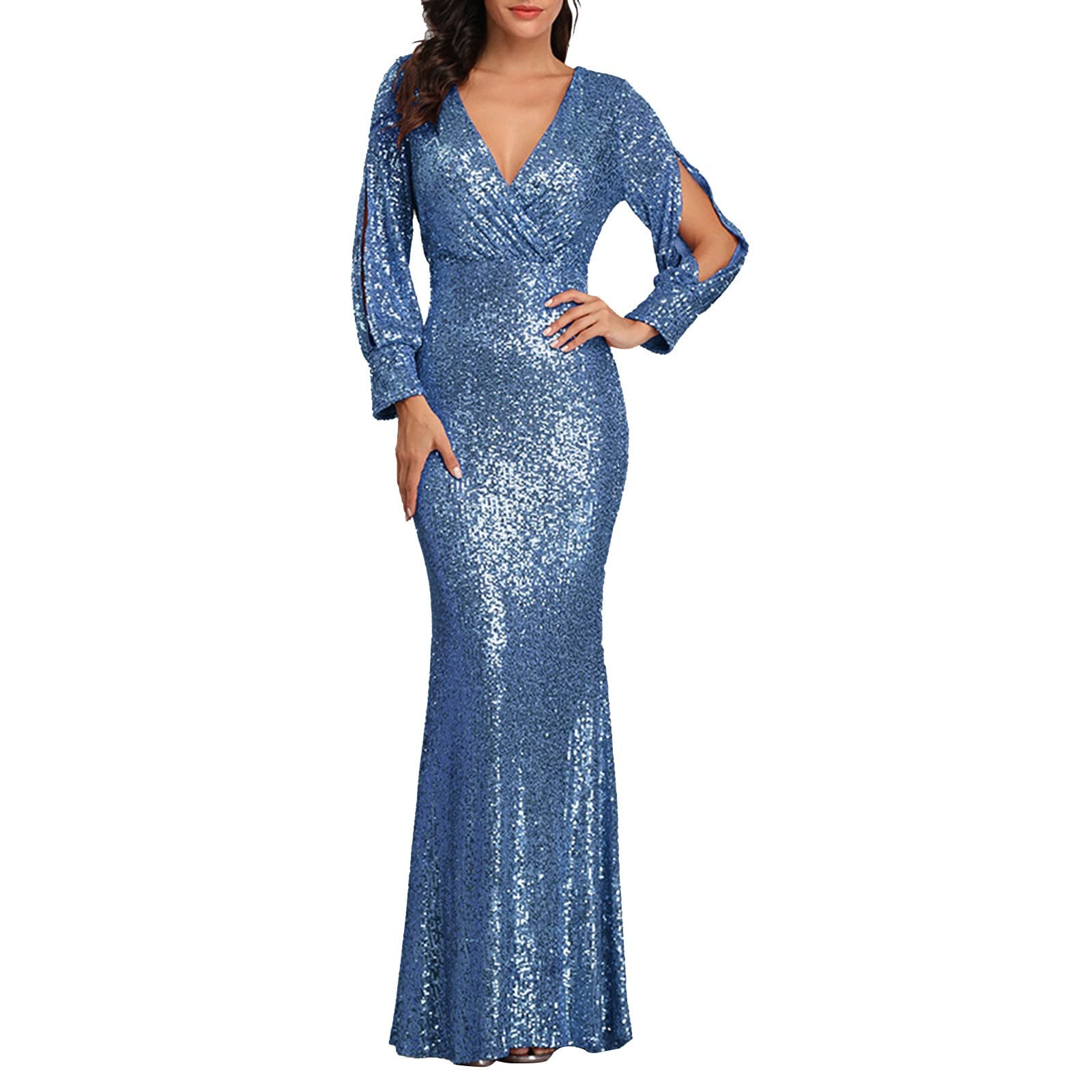 Generico Vestiti Eleganti Donna Curvy Lunghi, Abiti Carnevale Donna Brillantini Linea A Mini Abito Vita Alta Abiti Vintage Vestito da Sera Donna per Cocktail Party Dresses Clubwear