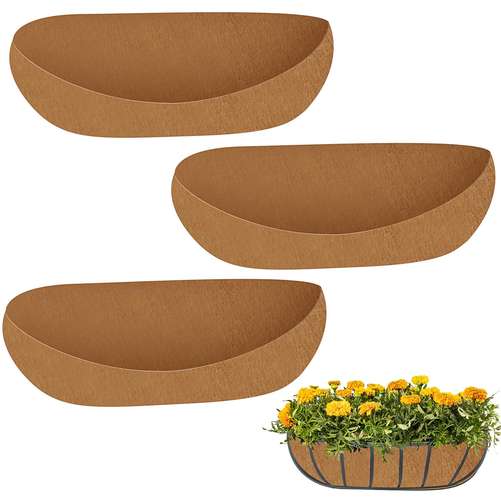 Paniers de fleurs et pots de terrasse : lot de 3 inserts en feutre pour vos végétaux