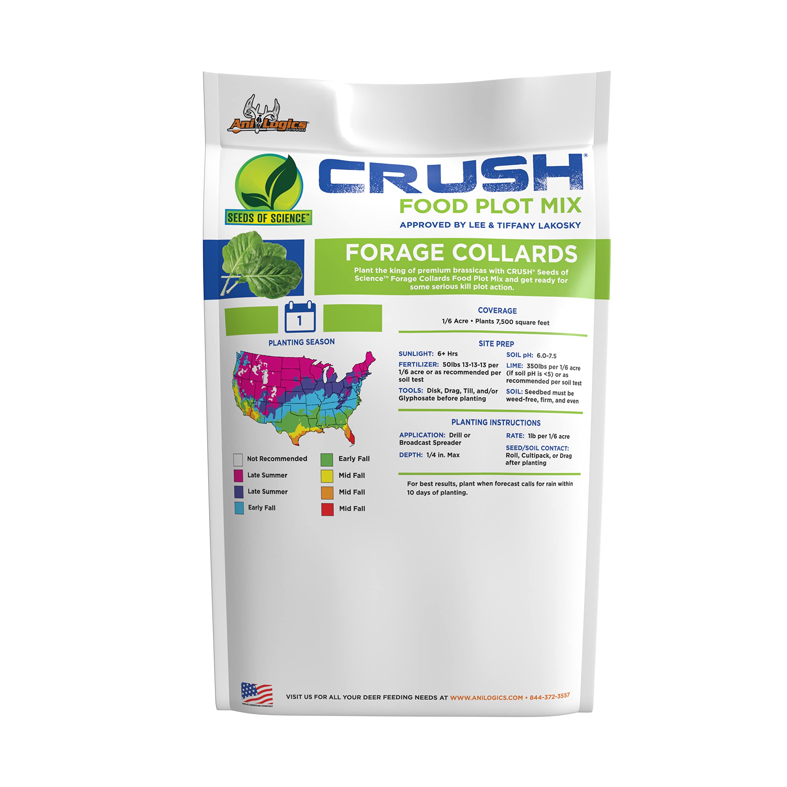Crush Seeds of Science Food Plot Seed - Forage Collards 1lb - 3 Pack
