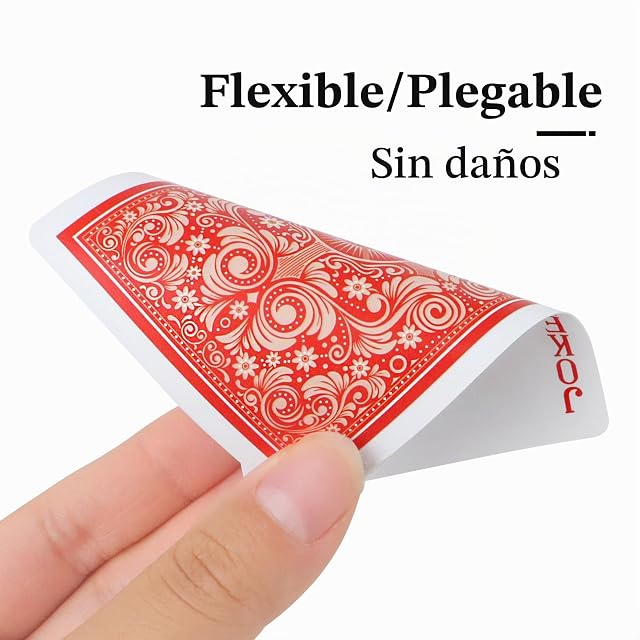 Foto 3 de 8 de 2 Pack Cartas Poker Plastico,Baraja Poker Índice Grande Tarjeta,Poker Cards