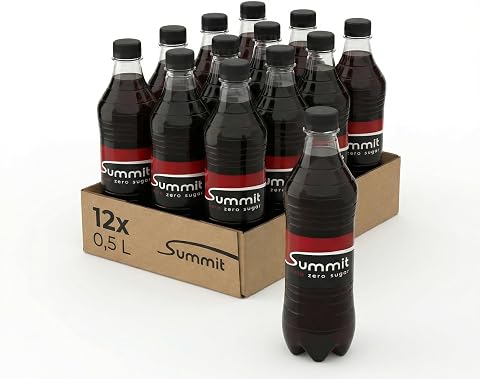 Summit Cola Zero – 12x0,5L PET inkl. 3,00€ EW Pfand – kalorienfreie Cola, 0% Zucker, spritzig & erfrischend im Vorratspack