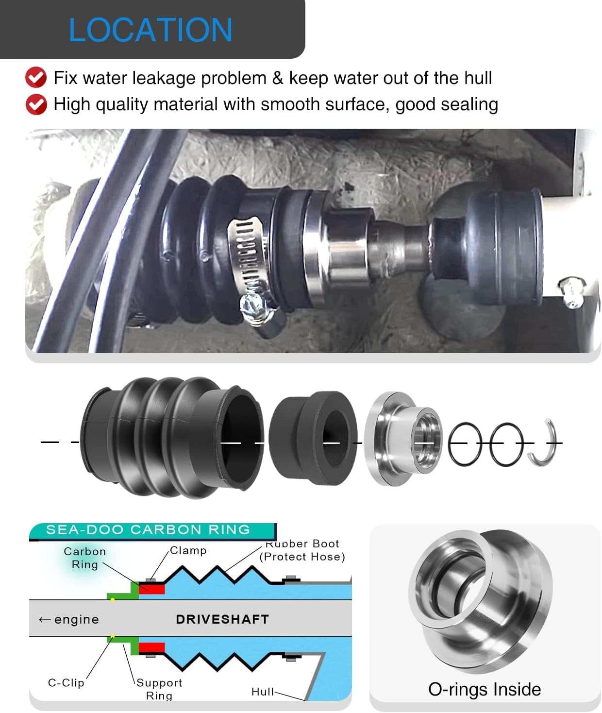 Per Sea Doo Carbon Seal Drive Line Rebuild Kit & Barca All 717 720 787 800 951 SPX XP GTX GSX