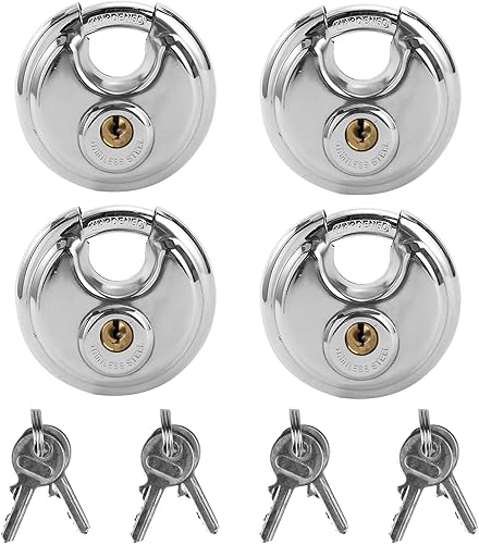 Cerradura de disco para unidad de almacenamiento, candados con llave de 2-34 pulgadas, bloqueo de disco de acero inoxidable resistente, cerraduras