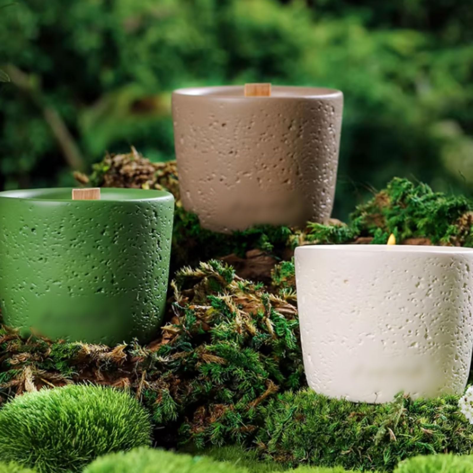 Velas de cerámica for aromaterapia Natural, velas de larga duración hechas con cera de soja y aceites esenciales, decoración elegante for el hogar(Noir)