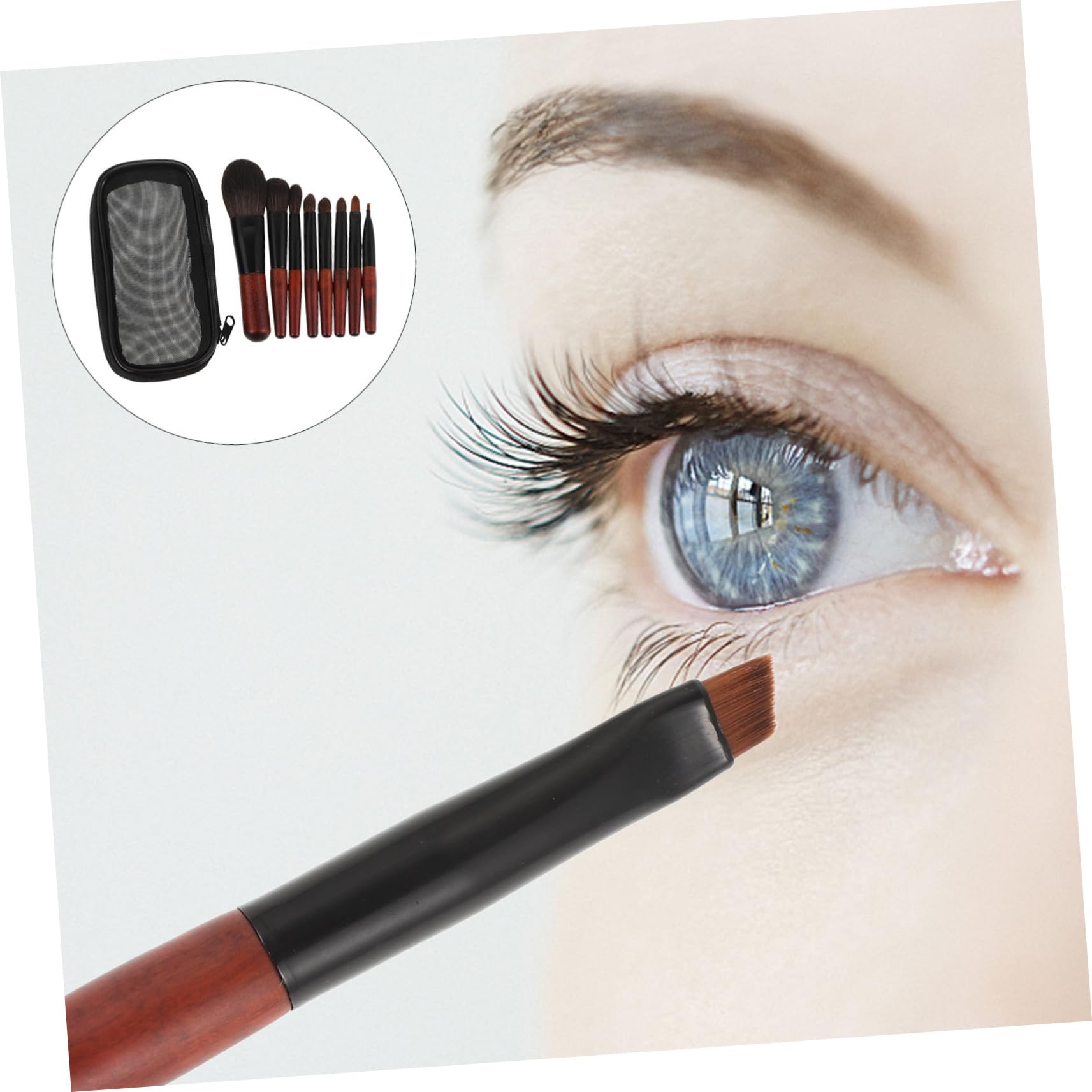 Kit Pennelli Per Pennello Per e Eyeliner Pennelli Per Cosmetici Viaggio Per Setole Morbide Per Applicazione Uniforme