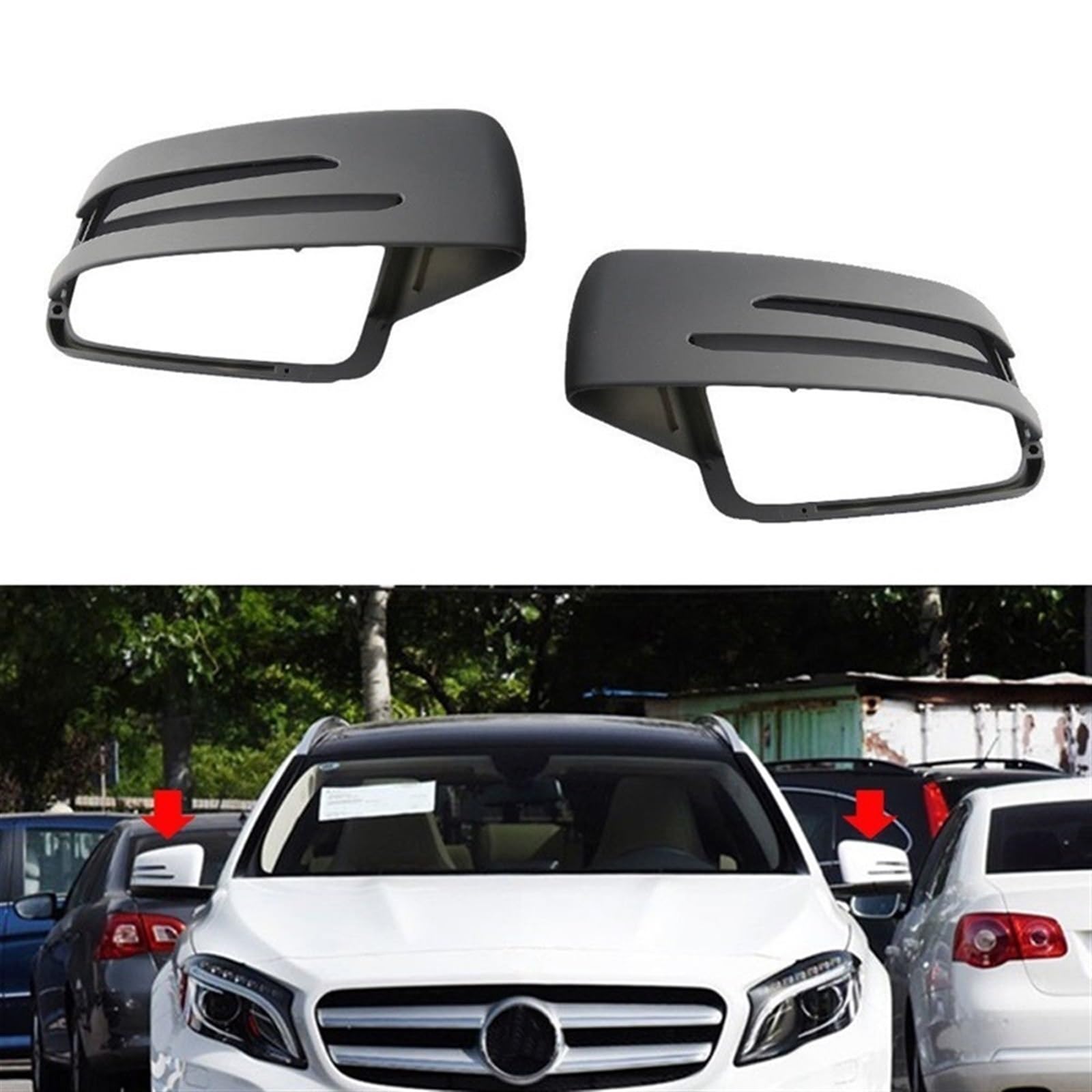 Specchietto retrovisore dell'automobile Per Mercedes Per Benz W204 C207 W212 W221 W164 C218 Accessori per auto Specchietto retrovisore Coperchio specchietto laterale Custodia(2)