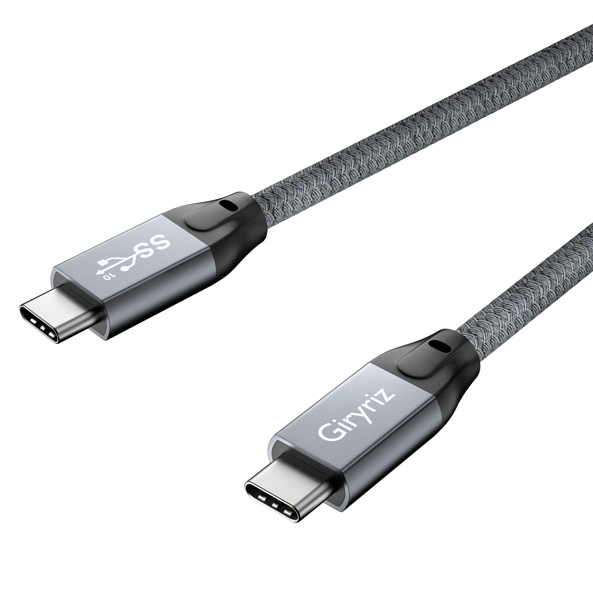 Giryriz USB-C 3.2 Gen 2x2 Cable 1.6ft [100W, 20Gbps], Braided Nylon Cord Type C Fast Charging Cable for iPad Mini 6, iPad Pro 2021/2020, iPad Air 4, MacBook Pro 2020, Galaxy S21, S20, S10 (Grey)