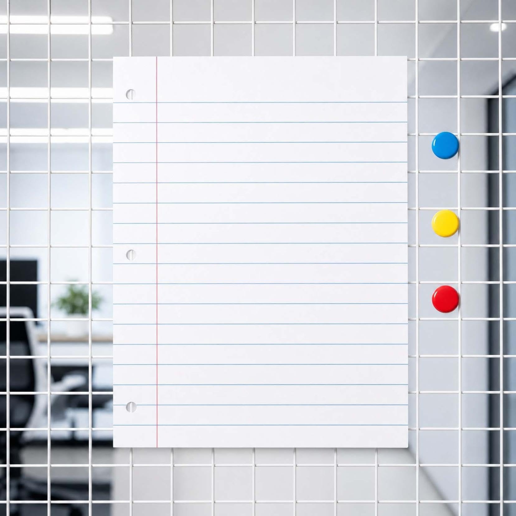 Loose Leaf Lined Paper, Giant Dry‑Erase Magnetic Notebook Page, 50 x 70cm Wipe‑Off Chart, Reusable Teaching Aid for Whiteboard & Fridge, Homeschool, Classroom & Office Teaching Supplies