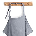 Blissful Diary Muslin Nursing Cover for Breastfeeding, Breathable Breastfeeding Cover up with Arch Neckline for Women, Nursing Apron (Light Grey)