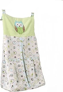 1 PC Green Embroidery Owl Nursery Crib Hanging Diaper Organizer Bag Unisex (Green Owl)