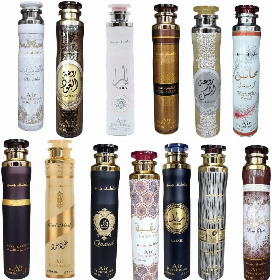 Oud Air Freshener, Luxury Dubai Arabic Room Spray, Long-Lasting Fragrance, 300ml x 1 Pack 24 Carat White Gold