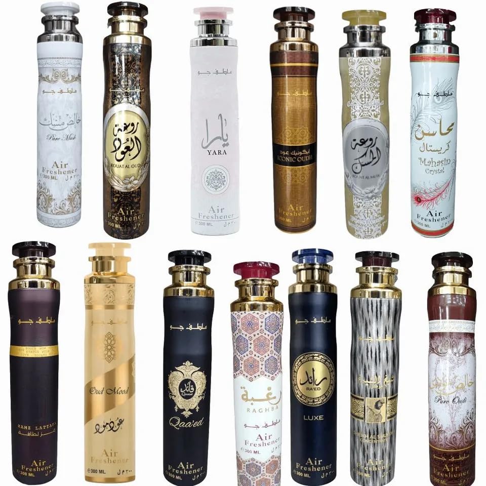 Oud Air Freshener, Luxury Dubai Arabic Room Spray, Long-Lasting Fragrance, 300ml x 1 Pack (White Gold Oud)