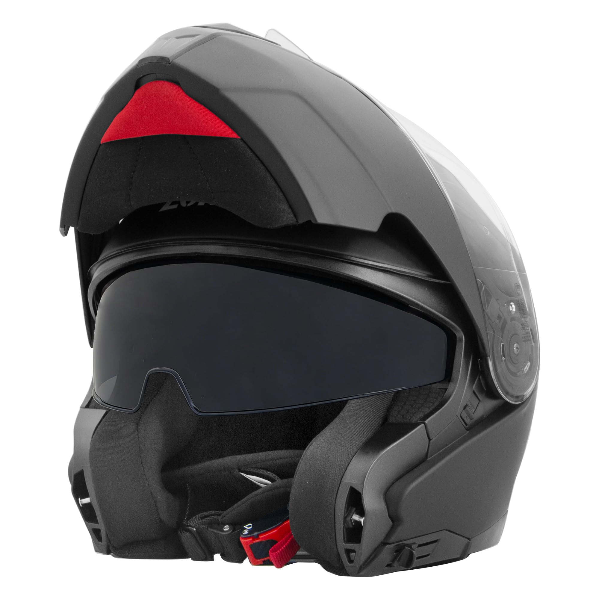 Zorax ZOR-729 Flip Up Helmet With Double Visor Motorbike Ece 2206 Approved - Matt Black M(57-58cm) - 3