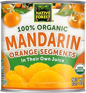 Native Forest Organic Canned Mandarin Oranges in Juice, 10.7 oz Pack of 6 - Non-GMO, Vegan, Gluten-Free Tropical Fruit