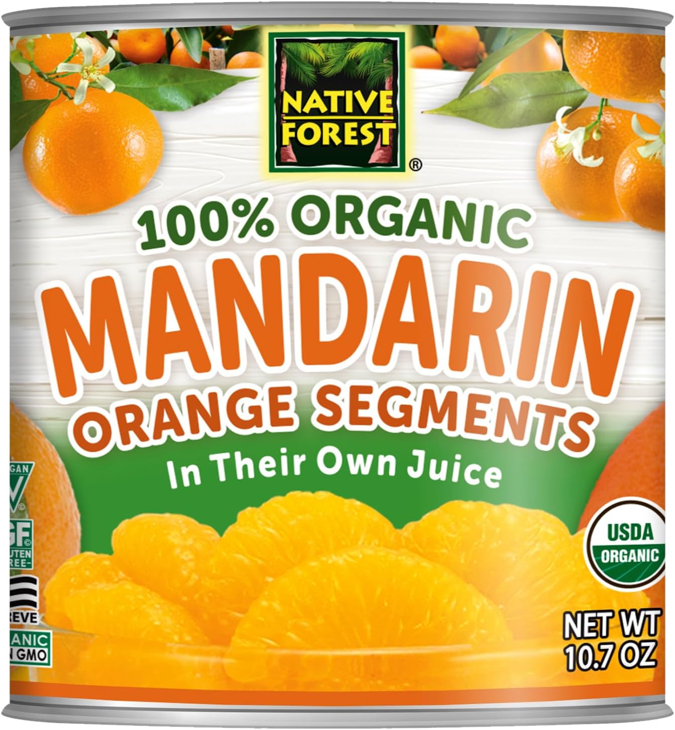 Organic Mandarin Oranges - Mandarin Oranges Canned, Organic Mandarins, Organic Oranges, Canned Fruit - 10.7 Ounce (Pack of 6)