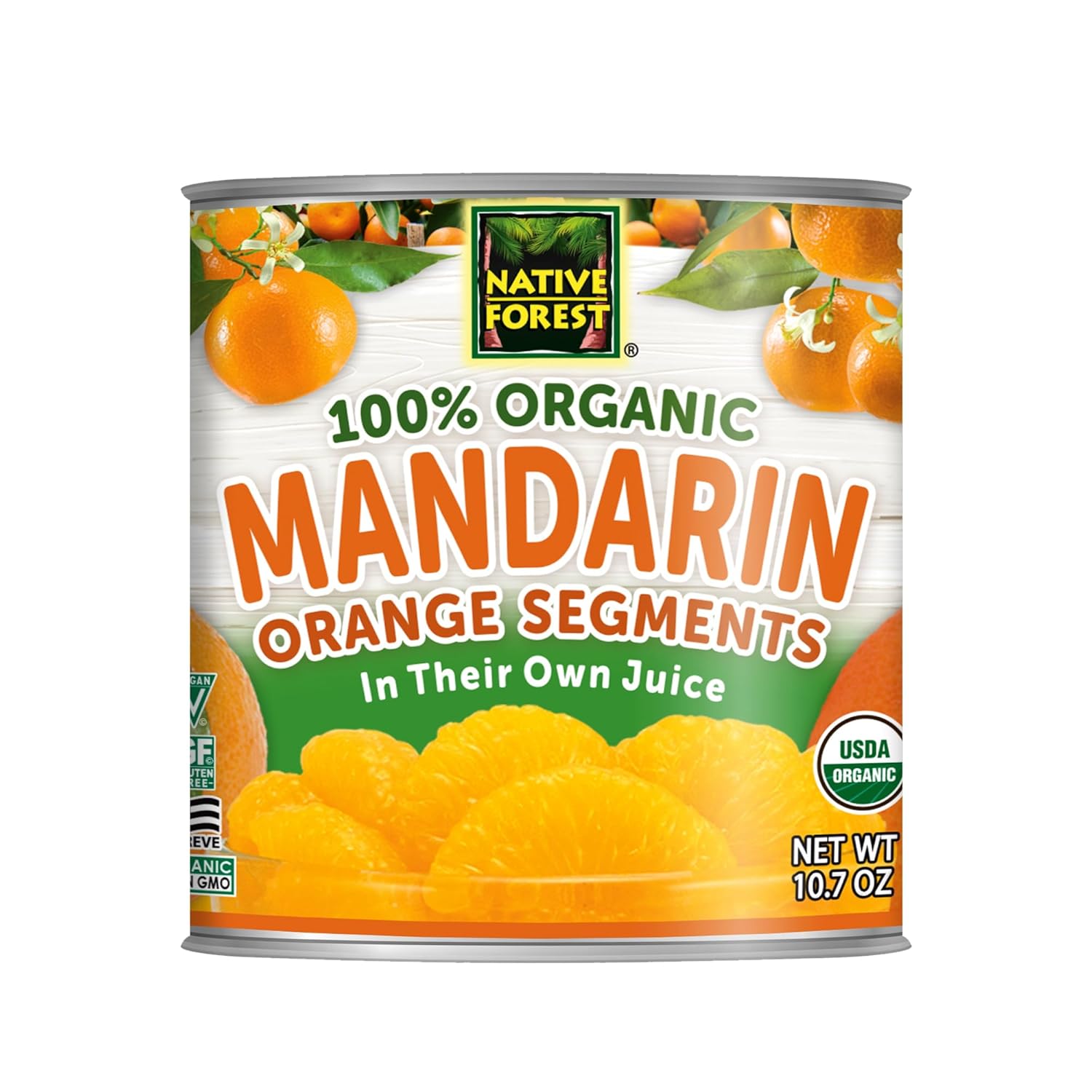 Native Forest Organic Canned Mandarin Oranges in Juice, 10.7 oz Pack of 6 - Non-GMO, Vegan, Gluten-Free Tropical Fruit