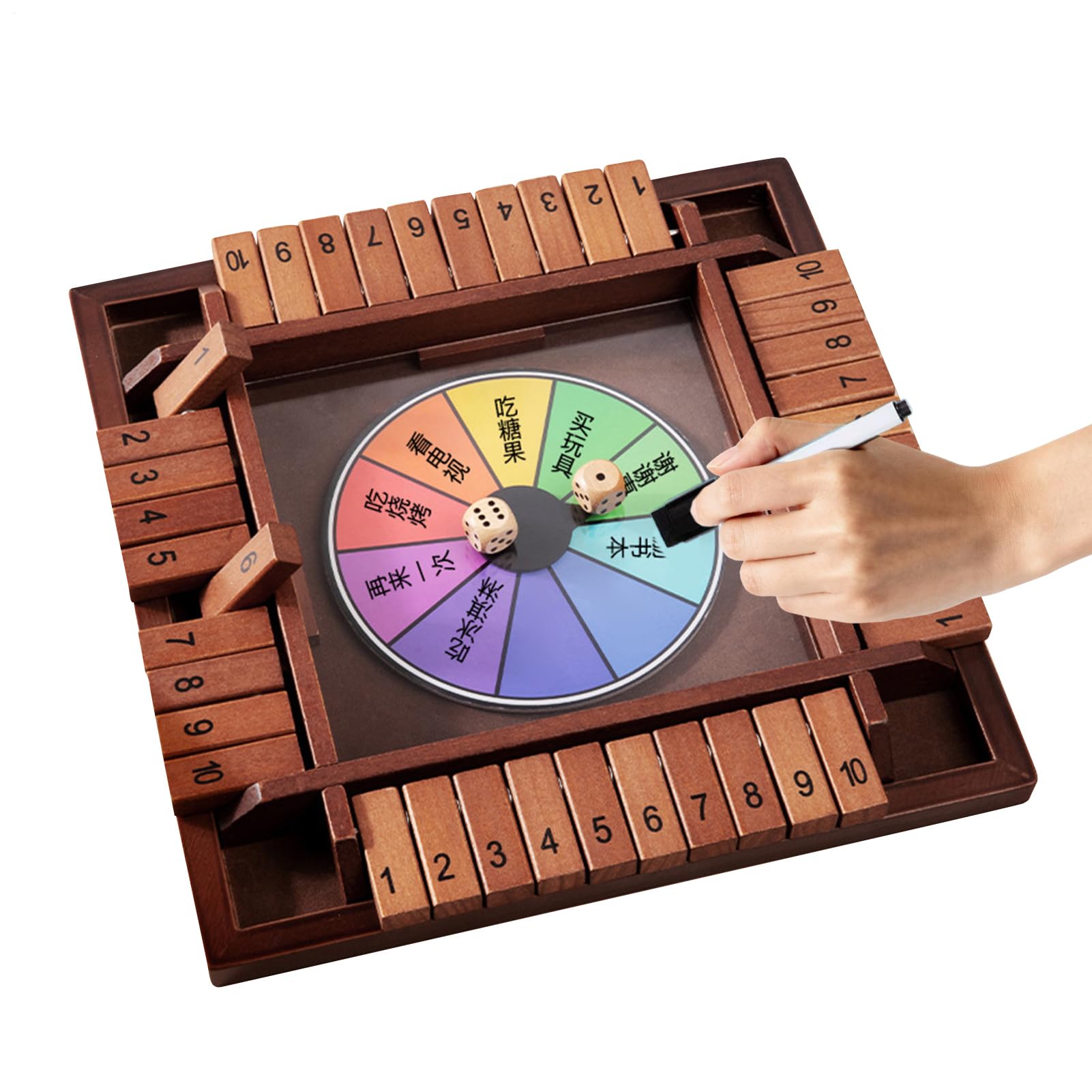 Juegos De Dados para Familias - Juego De Dados De Madera | Matemáticas | De Numérico 4 Caras para Todas Las Edades Viajes Reuniones En Casa - Interacción Padres-Hijos Reuniones