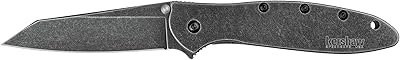 Kershaw Random Leek, Blackwash, 3 inch Sandvik 14C28N Stainless Steel Blade, SpeedSafe Opening, Reverse Tanto, 1660RBW