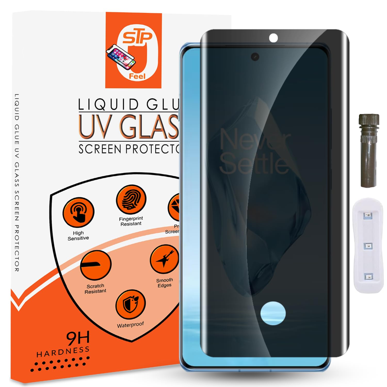 STP FEEL® Advanced UV Privacy Tempered Glass Screen Protector Compatible for Oneplus 12R 5G (6.78 Inch, Pack of 1) Full Edge to Edge Coverage Anti-Spy/Anti-Peeping 9H Hardness with Installation Kit-image-24