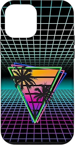 iPhone 12 mini 80s inspirado triángulo láser retro sinthwave Sunset caso