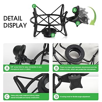 Amazon.com: ZibugZag Microphone Shock Mount for Condenser