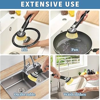 Spazzola Per Stoviglie MR.SIGA Con Dosatore Detersivo - Set Include Portaoggetti, Per Pentole E Lavelli