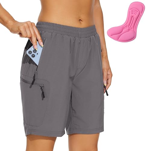 Cycorld Women's-Mountain-Bike-Shorts, Cycling Padded Biking Shorts with Pocket