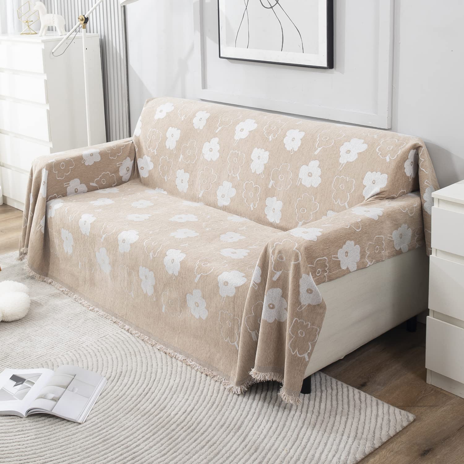 HOKIPO Chenille Sofa Couch Cover Throws Blanket Slipcover 3 Seater, 180 (D) X 260 (L) Cm (Ar-4598-D2), Beige (B0BDFWQL23) Amazon Price History, Amazon Price Tracker
