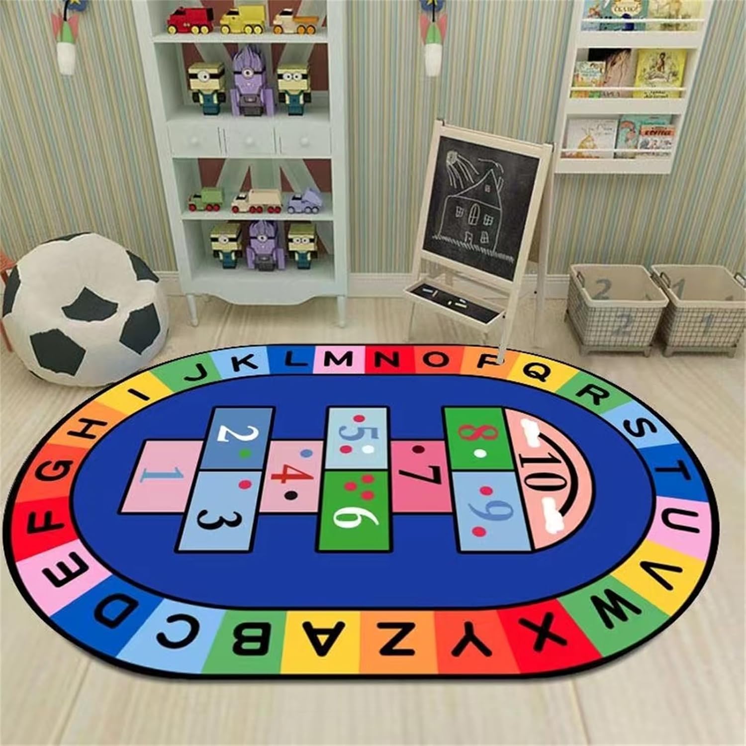Amazon.com: EXINBU Children's Area Rug, 5x6ft, Cartoon Colorful Letter ...