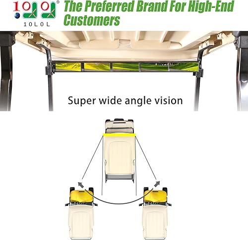 Miniatura 2 de 10L0L Espejo universal de 5 paneles para carrito de golf EZGO, Club Car, espejo de punto ciego de visión trasera gran angular, compatible con