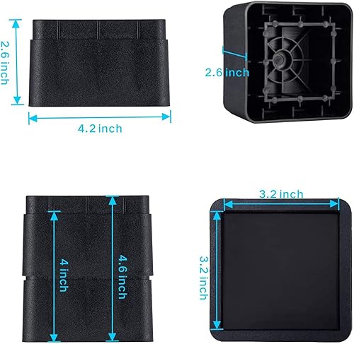 Miniatura 2 de BTSD-home Elevadores de cama de 2 o 4 pulgadas, resistentes, apilables, elevadores de muebles para sofá, mesa, silla, cama, bloques de elevadores,