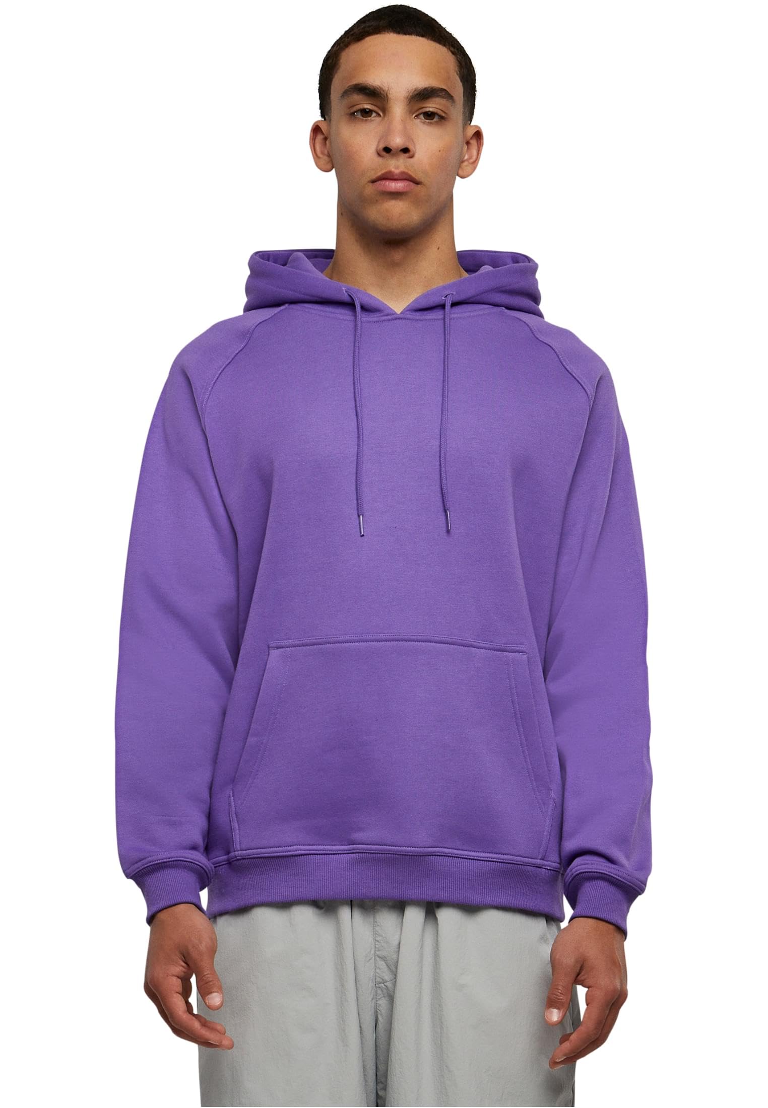 Urban Classics Men's Ultraviolet Blank Hoody Jumper, L