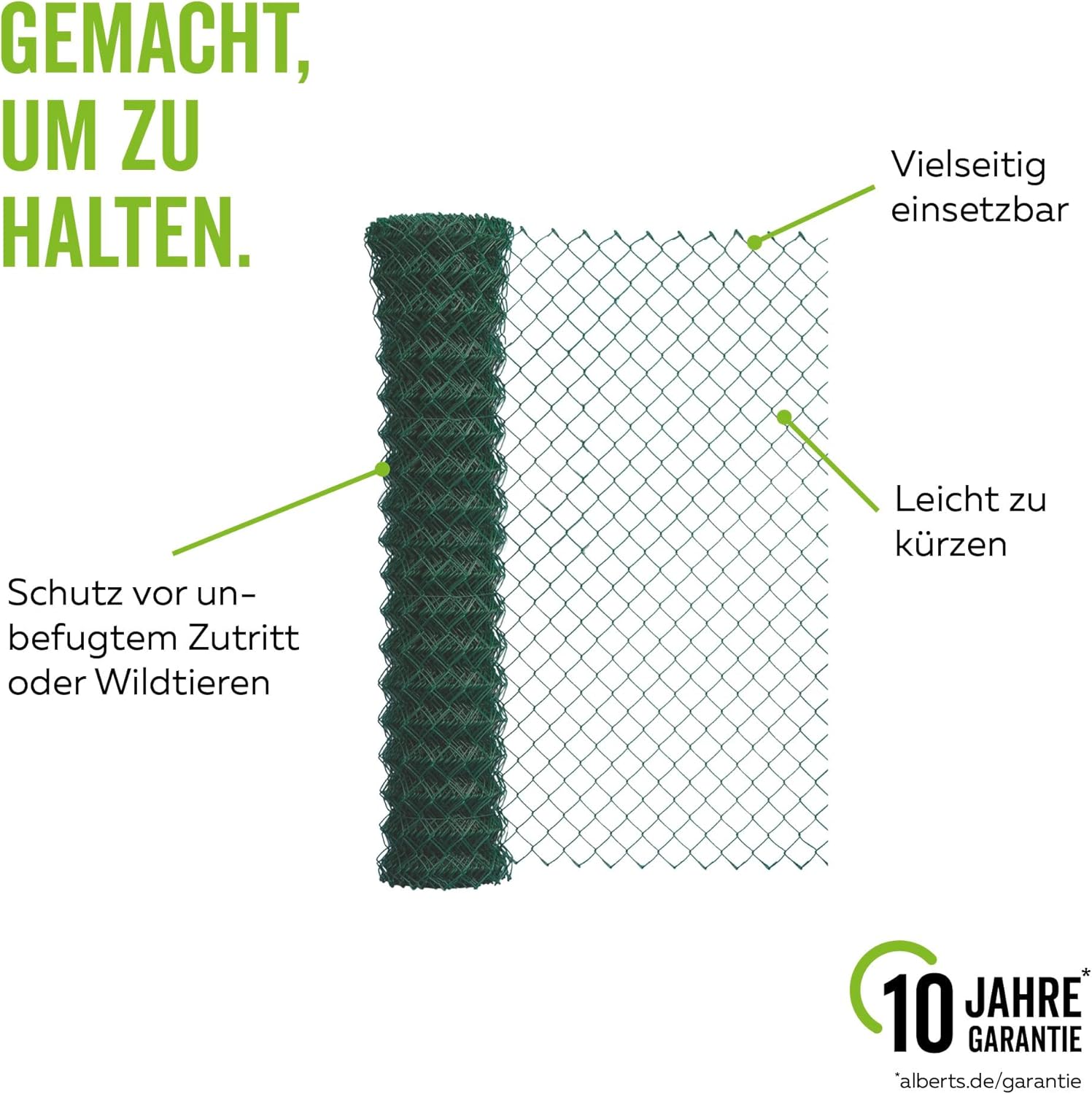 GAH-Alberts RAL 6005 Wire Mesh Fencing (Wire Thickness 2.8 mm, Mesh Width 60 x 60 mm) Green 800 mm / 25 m