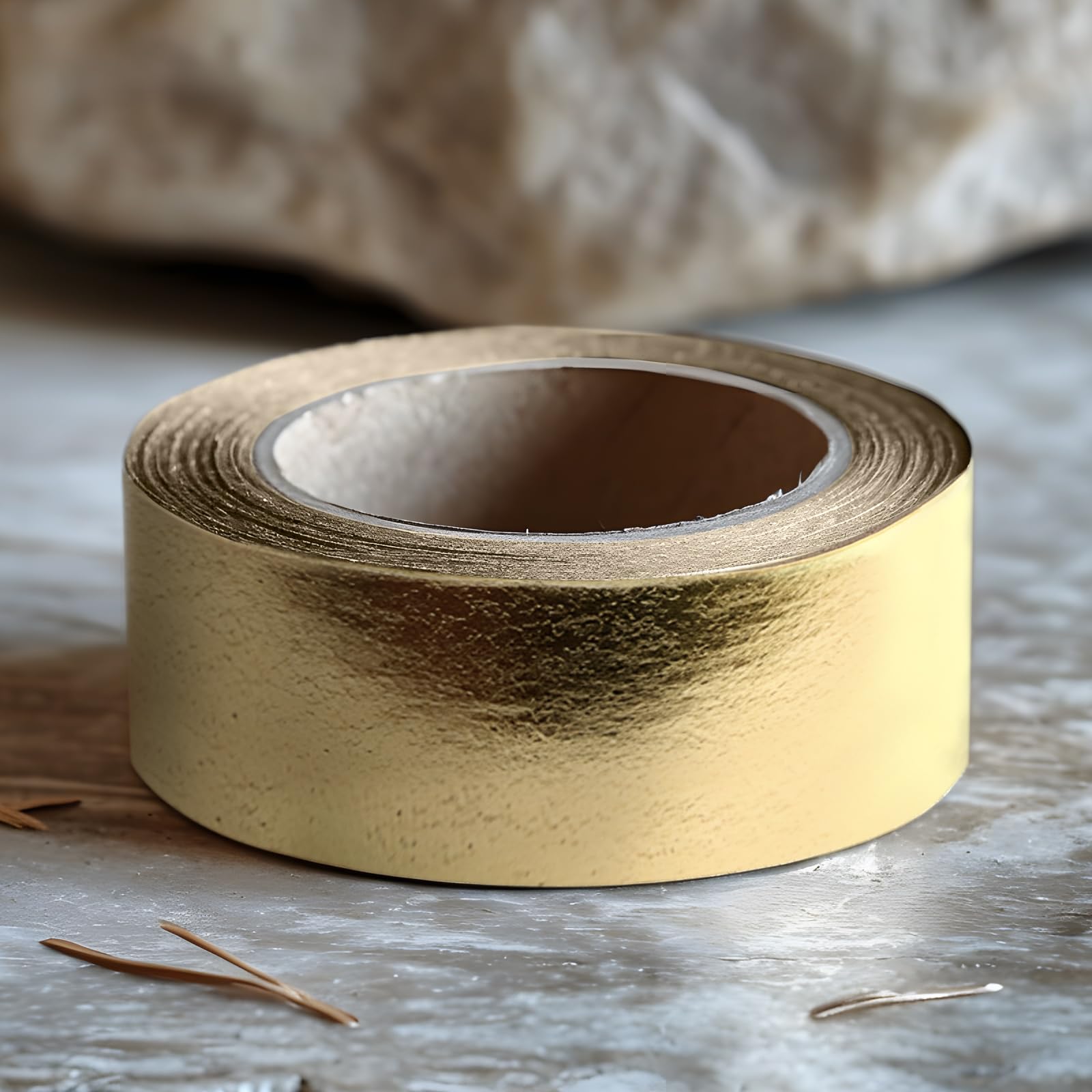 HHZZMIAO Gold washi Tape for Wall Decor Decorative Tape Crafts Washy-Tape Mirror Tape Self Adhesive Masking Tape (0.59in x33FT,Gold,2 Rolls)