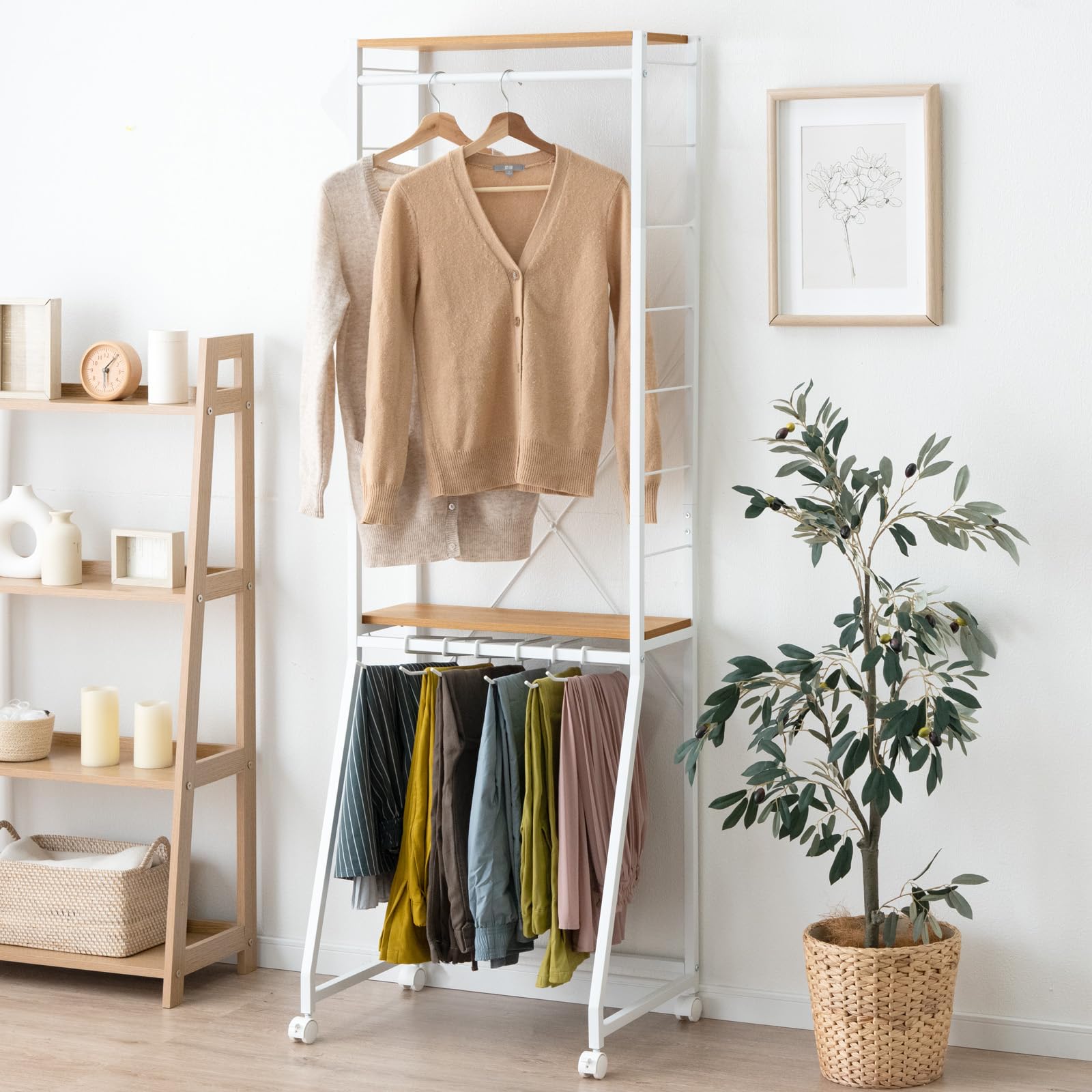 Amazon｜タンスのゲン ハンガーラック RENEW 幅62cm ズボンハンガー